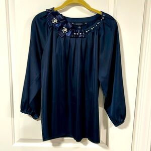 Chadwick’s designer top in navy with jewel embellishments
